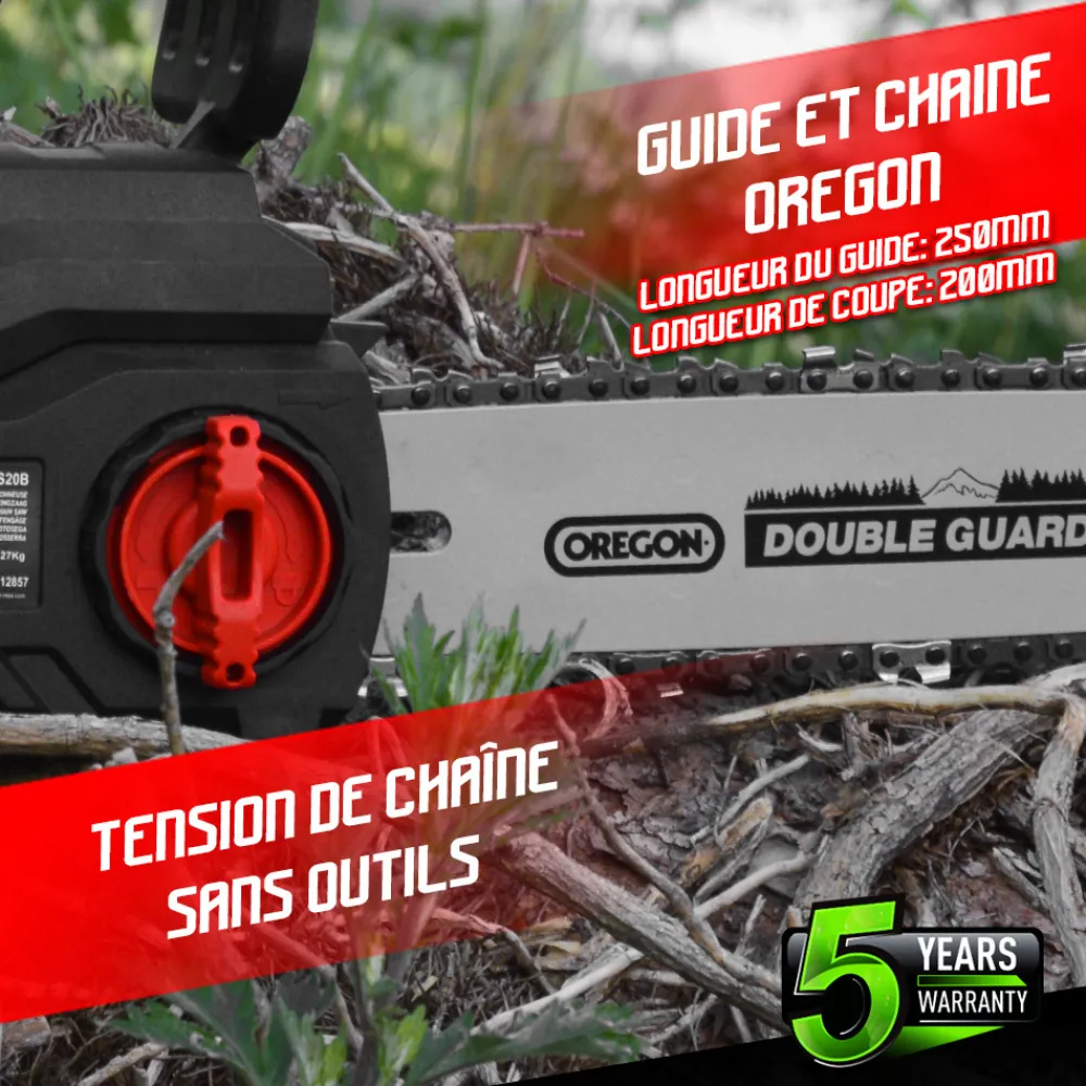 Constructor - Tronçonneuse sans fil 20 v (sans batterie) - guide 250mm - guide et chaîne orego Hot