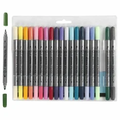 Creotime - 20 feutres textile à double pointe - couleurs douces Sale