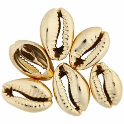 Creotime - 6 perles coquillage 20 mm - doré Online