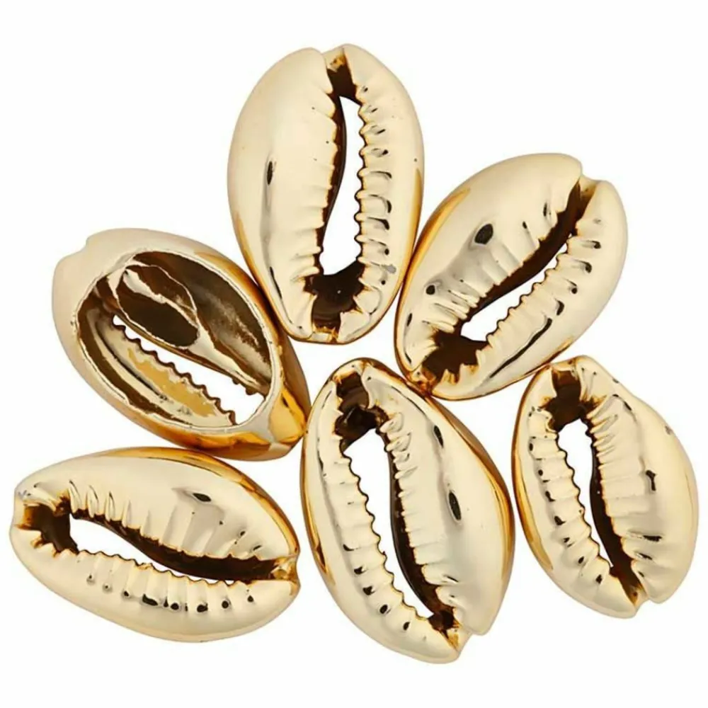 Creotime - 6 perles coquillage 20 mm - doré Online