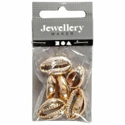Creotime - 6 perles coquillage 20 mm - doré Online