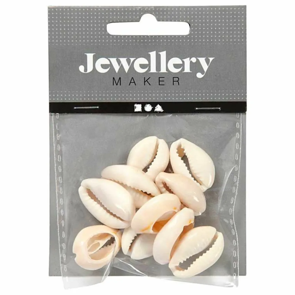 Creotime - 12 perles coquillage 20 mm - naturel