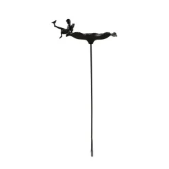 Décoration D'autrefois Oiseaux Du Jardin | DÉCORATION D'AUTREFOIS - Abreuvoir oiseau ange sur pied fonte fonte marron -