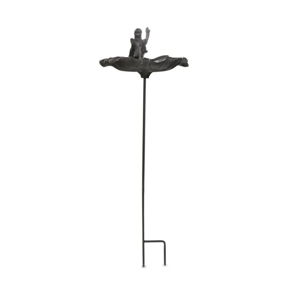 Décoration D'autrefois Oiseaux Du Jardin | DÉCORATION D'AUTREFOIS - Abreuvoir oiseau ange sur pied fonte fonte marron -