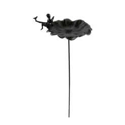 Décoration D'autrefois Oiseaux Du Jardin | DÉCORATION D'AUTREFOIS - Abreuvoir oiseau ange sur pied fonte fonte marron -
