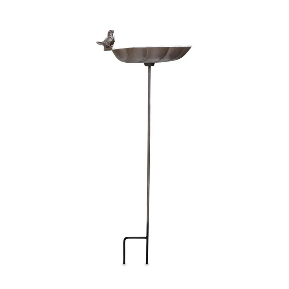 Décoration D'autrefois Oiseaux Du Jardin | DÉCORATION D'AUTREFOIS - Abreuvoir oiseau sur pied fonte fonte marron -