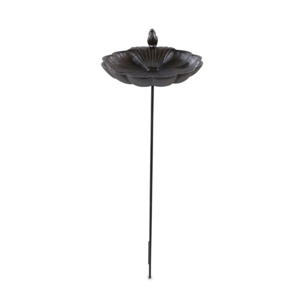 Décoration D'autrefois Oiseaux Du Jardin | DÉCORATION D'AUTREFOIS - Abreuvoir oiseau sur pied fonte fonte marron -
