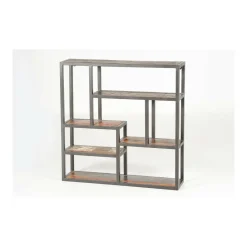 Décoration D'autrefois DÉCORATION D'AUTREFOIS - Etagère murale bois-métal marron - Sale