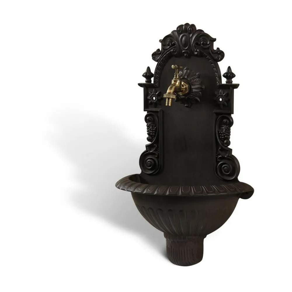 Décoration D'autrefois Bassins Et Fontaines | DÉCORATION D'AUTREFOIS - Fontaine de jardin aluminium marron -