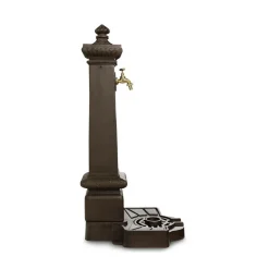 Décoration D'autrefois Bassins Et Fontaines | DÉCORATION D'AUTREFOIS - Fontaine de jardin aluminium marron -