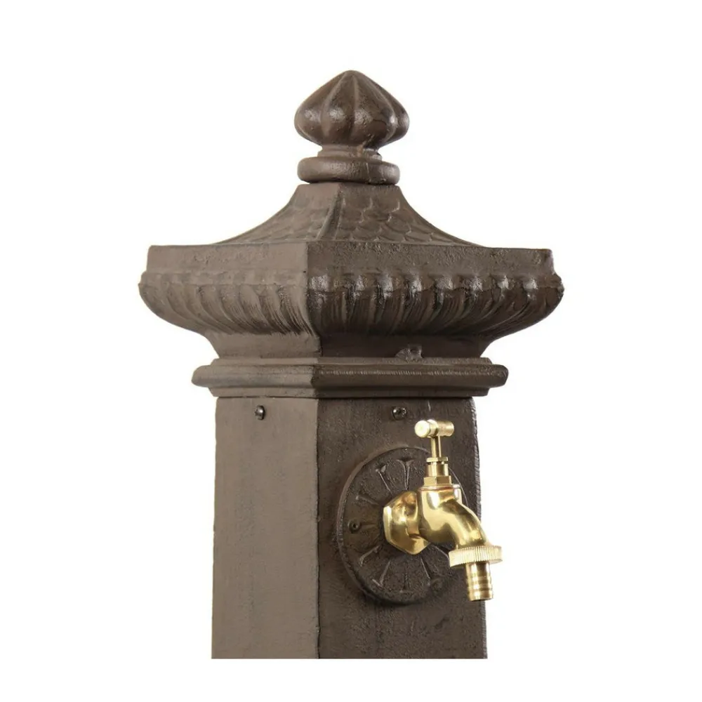 Décoration D'autrefois Bassins Et Fontaines | DÉCORATION D'AUTREFOIS - Fontaine de jardin aluminium marron -