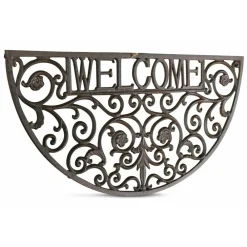 Décoration D'autrefois DÉCORATION D'AUTREFOIS - Paillasson demi lune fonte fonte marron -