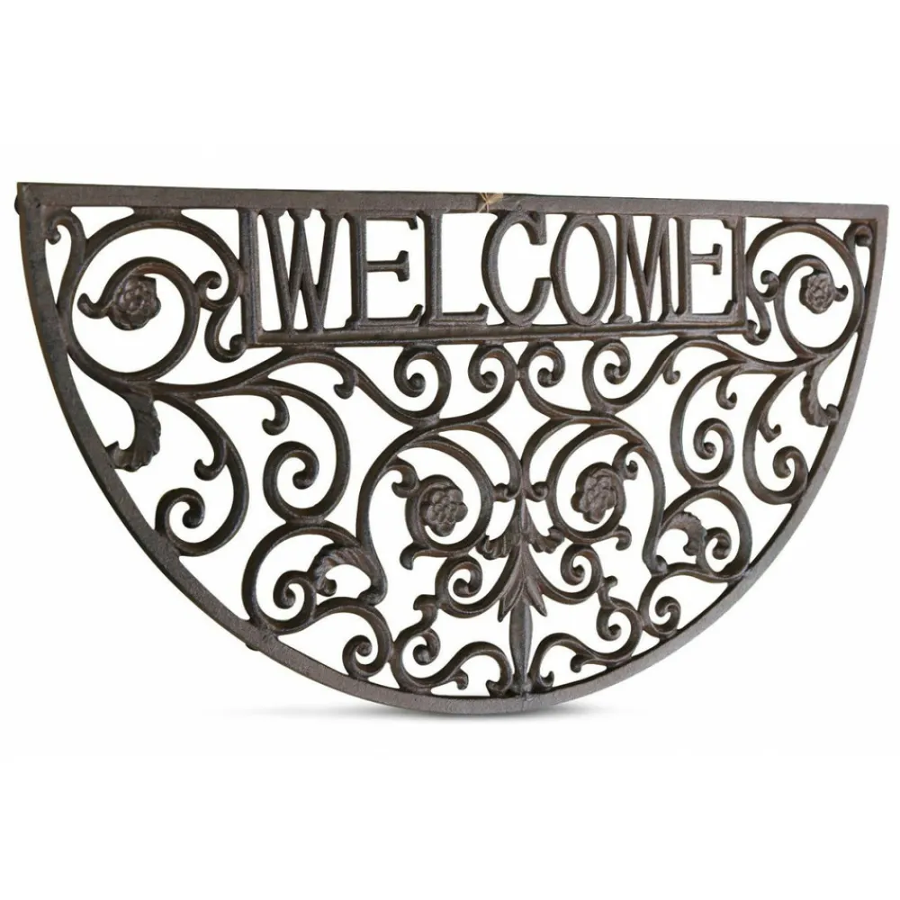 Décoration D'autrefois DÉCORATION D'AUTREFOIS - Paillasson demi lune fonte fonte marron -