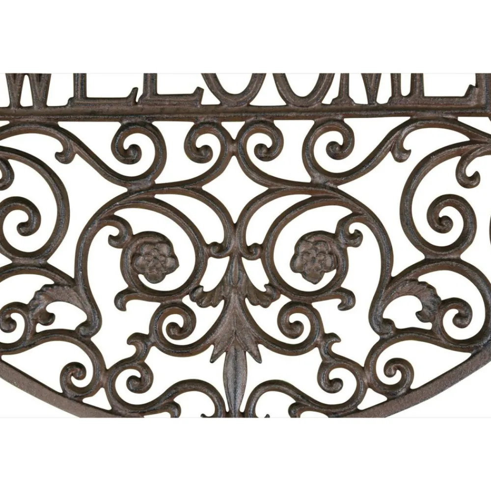 Décoration D'autrefois DÉCORATION D'AUTREFOIS - Paillasson demi lune fonte fonte marron -