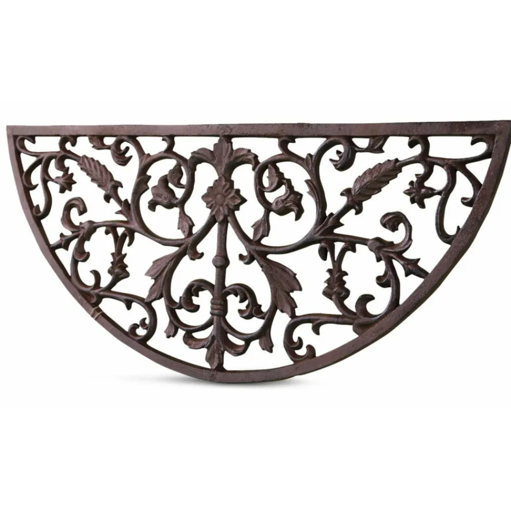 Décoration D'autrefois Entretien De La Maison | DÉCORATION D'AUTREFOIS - Paillasson demi lune fonte fonte marron -