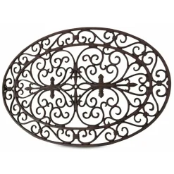 Décoration D'autrefois Objets De Décoration | DÉCORATION D'AUTREFOIS - Paillasson ovale fonte fonte marron -