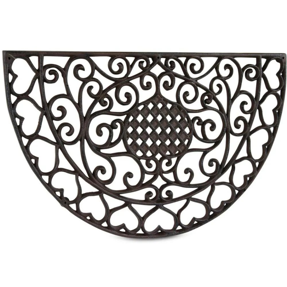 Décoration D'autrefois Objets De Décoration | DÉCORATION D'AUTREFOIS - Paillasson demi-lune fonte fonte marron -