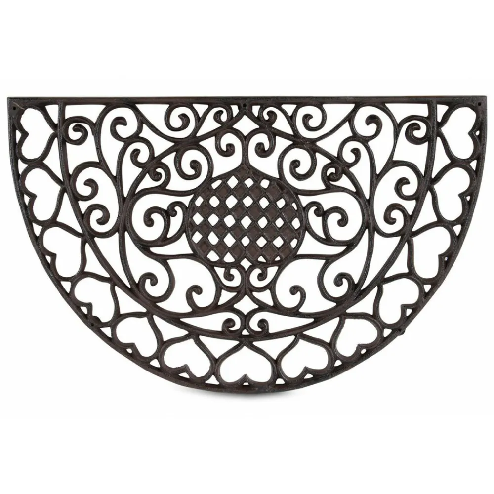 Décoration D'autrefois Objets De Décoration | DÉCORATION D'AUTREFOIS - Paillasson demi-lune fonte fonte marron -