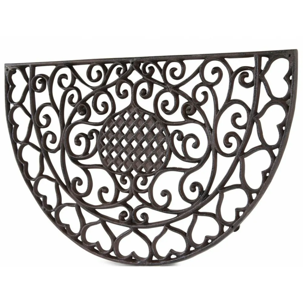 Décoration D'autrefois Objets De Décoration | DÉCORATION D'AUTREFOIS - Paillasson demi-lune fonte fonte marron -