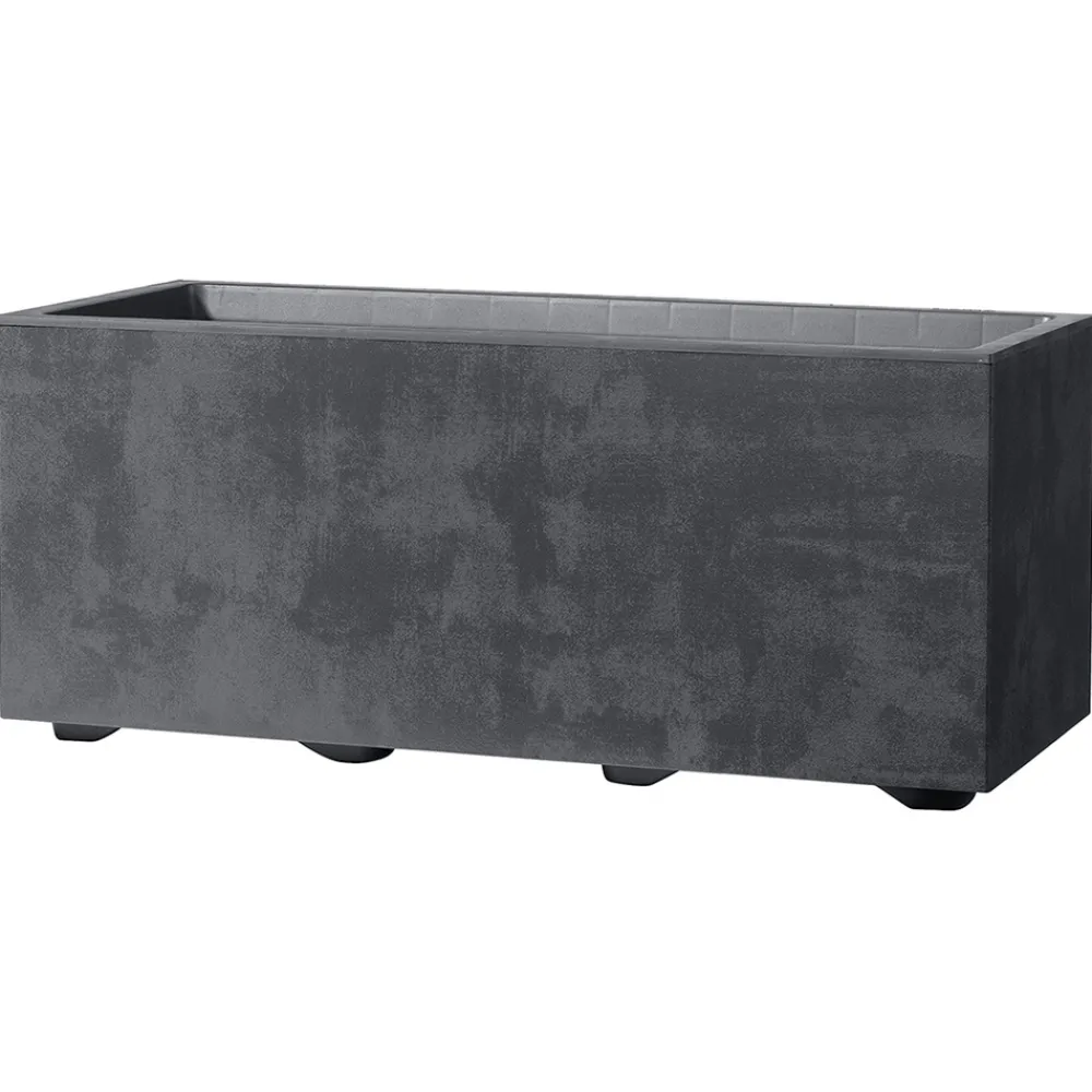 Deroma Pots Et Jardinières | - Bac muret Millennium, à réserve d'eau, coloris anthracite - L.59cm