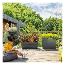 Deroma Pots, Jardinières Et Carrés Potagers | - Muret haut like r - hauteur 78 cm - anthracite -