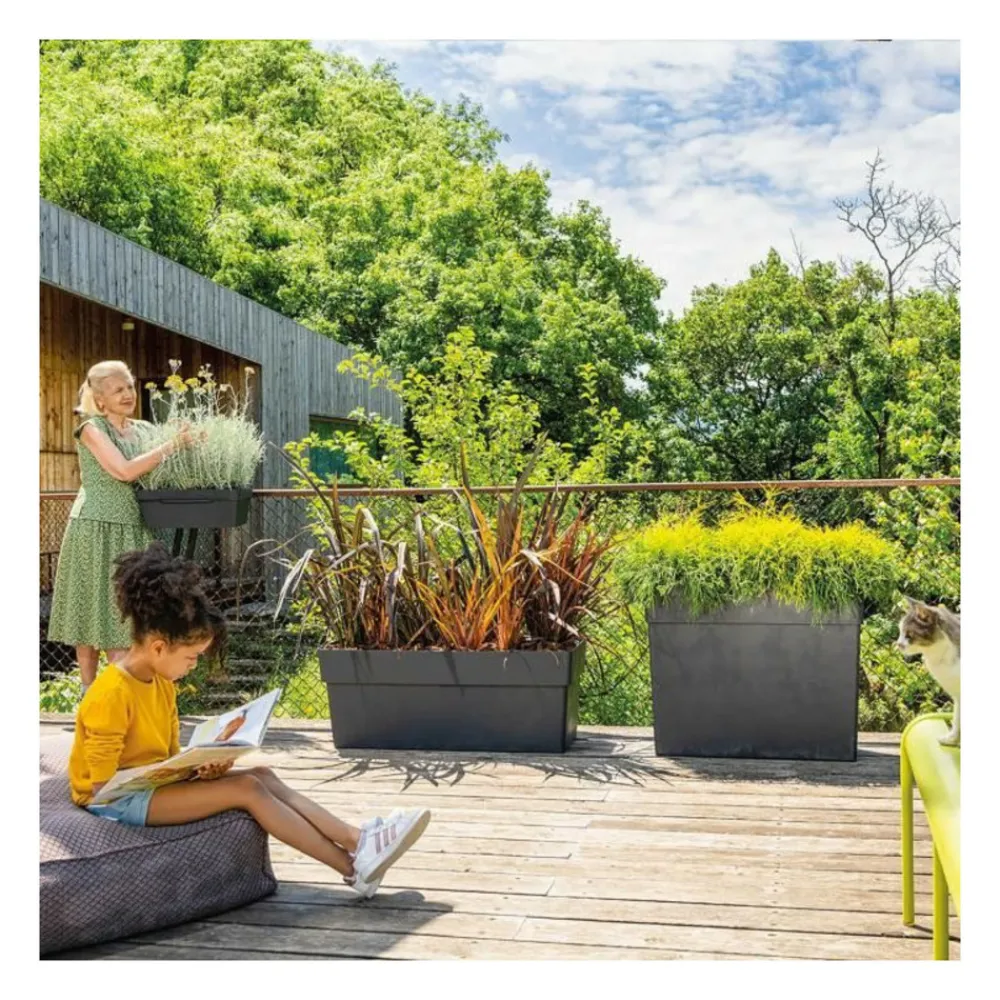 Deroma Pots, Jardinières Et Carrés Potagers | - Muret haut like r - hauteur 78 cm - anthracite -