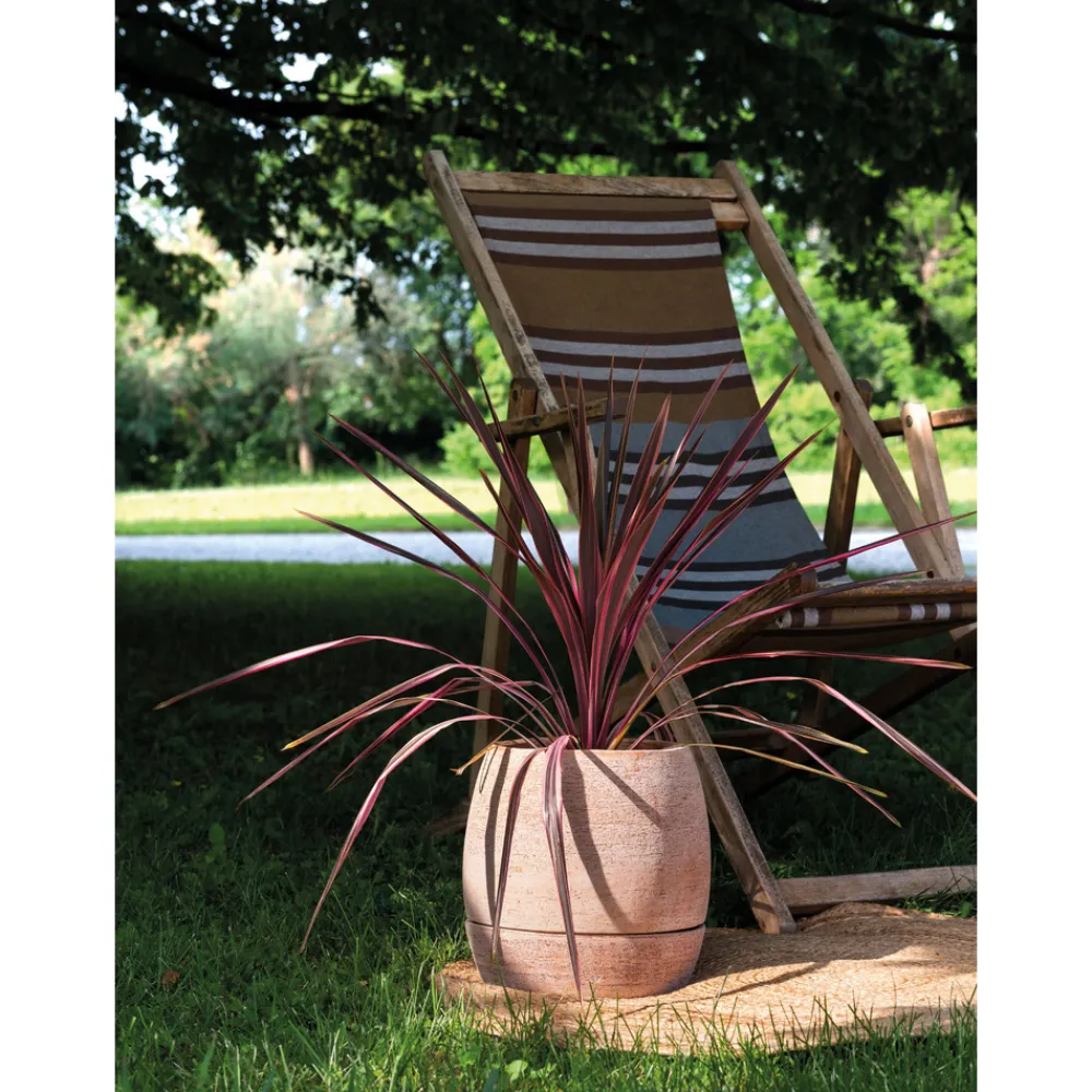 Deroma Cache-Pots Et Bacs D'Intérieur|Pots Et Jardinières | - Pot Vaso Com'O pour plantes et fleurs en terre cuite rosée - D.26cm