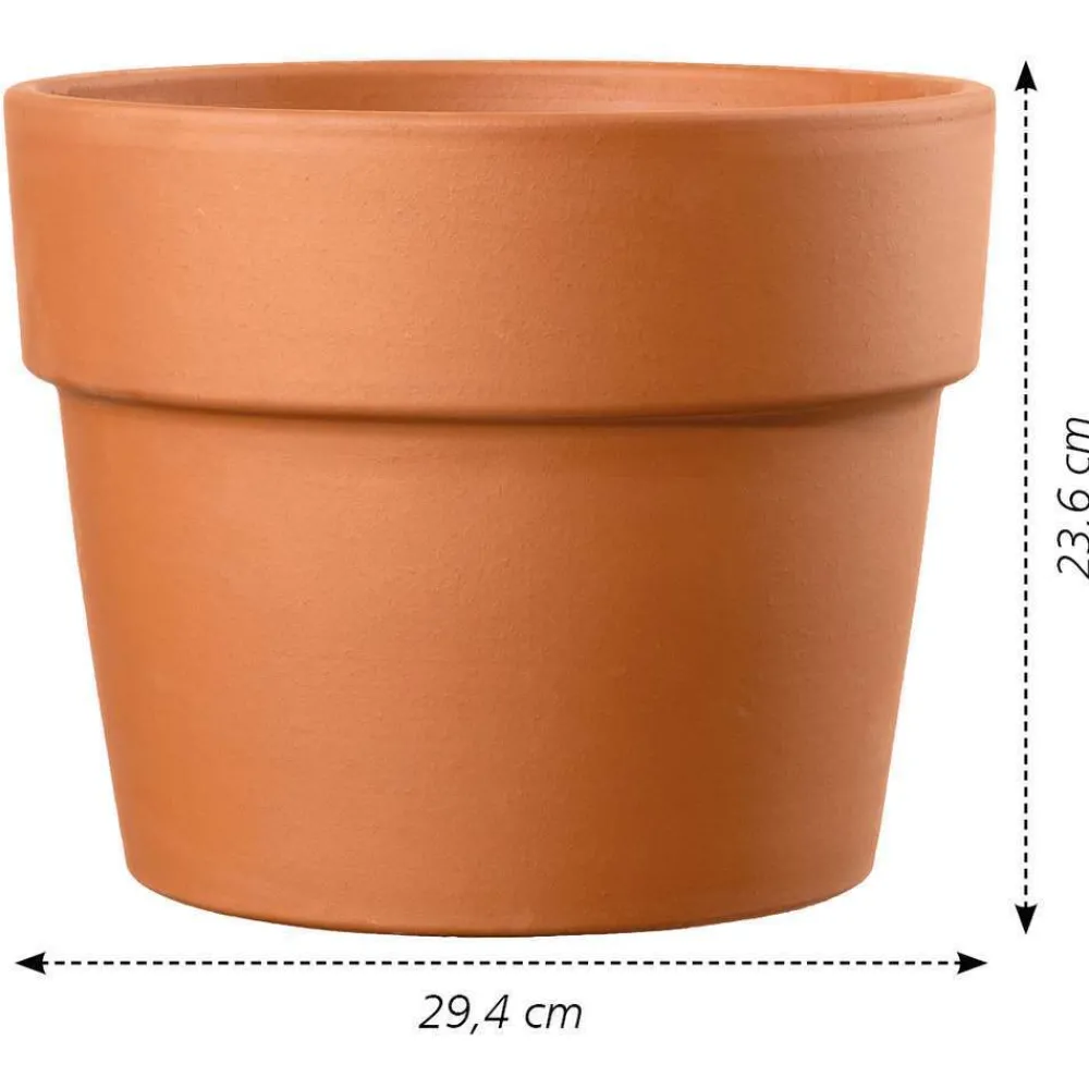 Deroma Cache-Pots Et Bacs D'Intérieur|Pots Et Jardinières | - Pot Vaso Perfetto Cotto en terre cuite D.29 x H.23,6cm