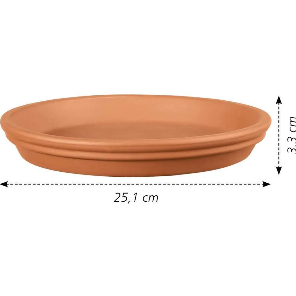 Deroma - Soucoupe Imperméable en terre cuite Ø 25,1 x H. 3,3cm Best
