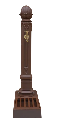 Dommartin - Fontaine borne griffon avec vasque style corten (ral mars 2525) avec robinet colvert h. 110cm x l. 51cm Online