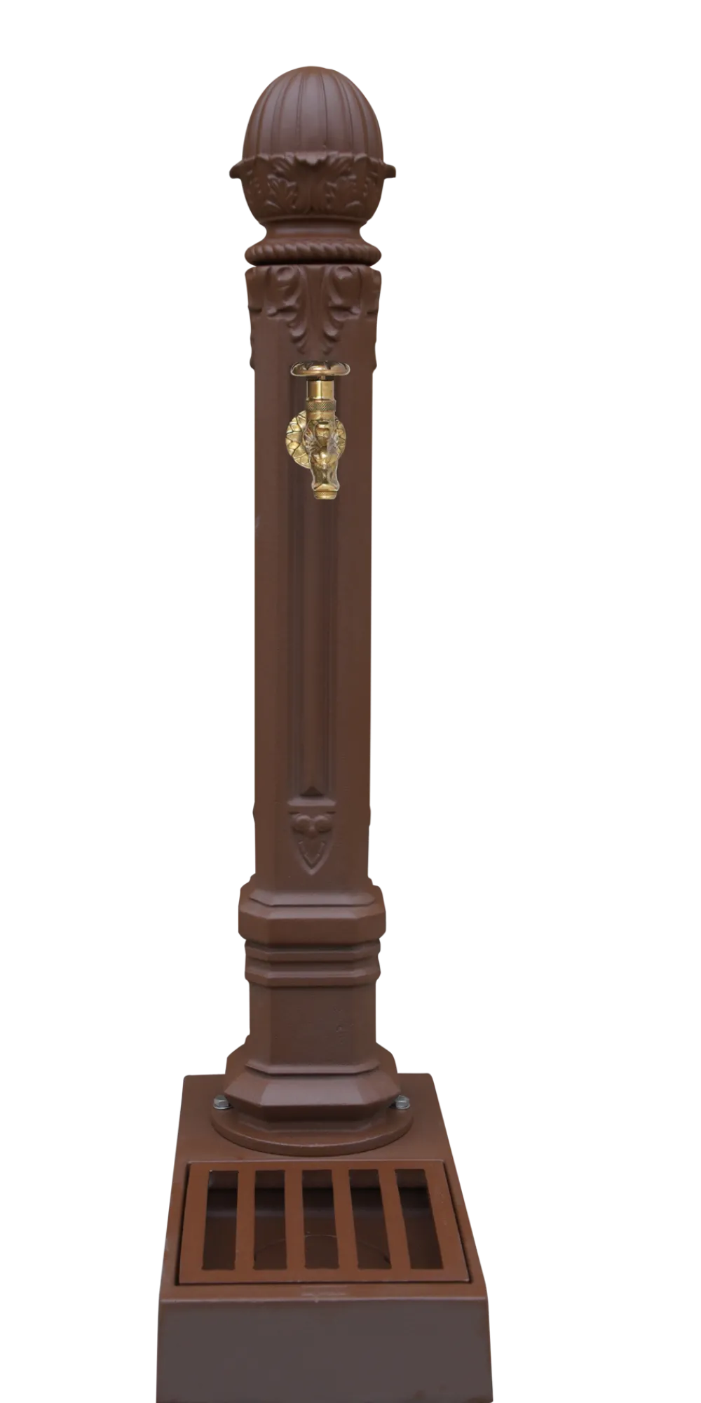 Dommartin - Fontaine borne griffon avec vasque style corten (ral mars 2525) avec robinet colvert h. 110cm x l. 51cm Online