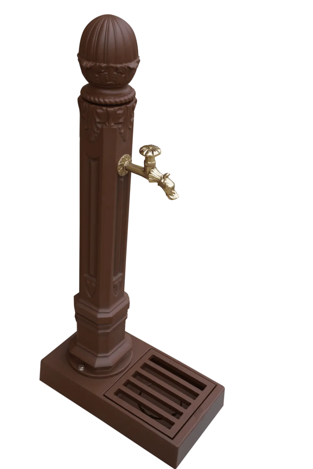 Dommartin - Fontaine borne griffon avec vasque style corten (ral mars 2525) avec robinet colvert h. 110cm x l. 51cm Online