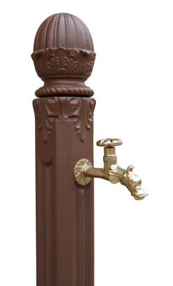 Dommartin - Fontaine borne griffon avec vasque style corten (ral mars 2525) avec robinet colvert h. 110cm x l. 51cm Online