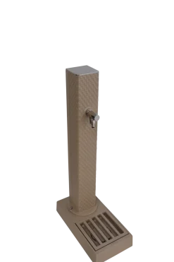 Dommartin - Fontaine borne pixel avec vasque taupe avec robinet rounded h. 103cm x l. 5 Outlet
