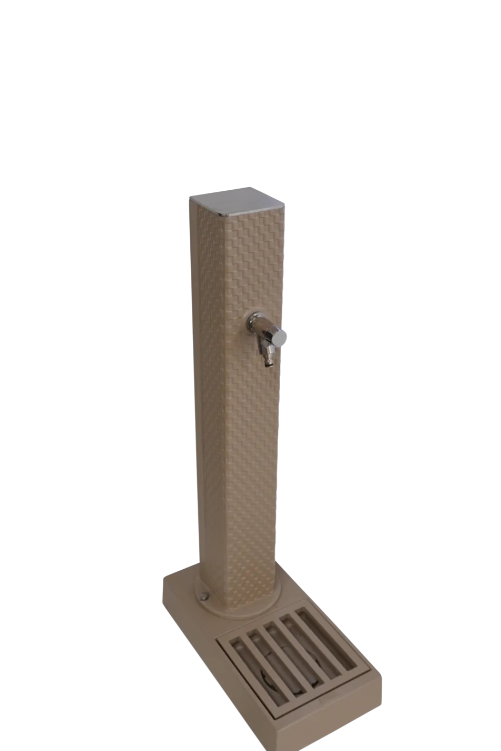 Dommartin - Fontaine borne pixel avec vasque taupe avec robinet rounded h. 103cm x l. 5 Outlet