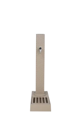 Dommartin - Fontaine borne pixel avec vasque taupe avec robinet rounded h. 103cm x l. 5 Outlet
