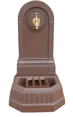 Dommartin Bassins Et Fontaines | - Fontaine citadine style corten (ral mars 2525) avec robinet standard h. 70cm x l. 35cm
