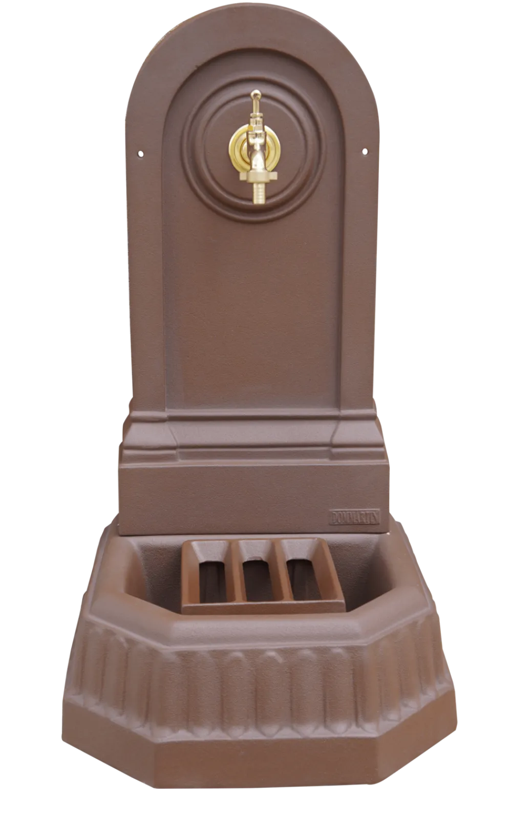 Dommartin Bassins Et Fontaines | - Fontaine citadine style corten (ral mars 2525) avec robinet standard h. 70cm x l. 35cm