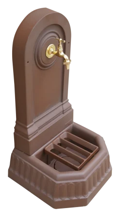 Dommartin Bassins Et Fontaines | - Fontaine citadine style corten (ral mars 2525) avec robinet standard h. 70cm x l. 35cm