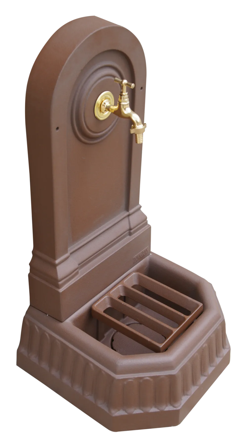 Dommartin Bassins Et Fontaines | - Fontaine citadine style corten (ral mars 2525) avec robinet standard h. 70cm x l. 35cm