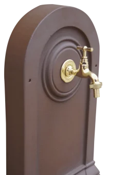 Dommartin Bassins Et Fontaines | - Fontaine citadine style corten (ral mars 2525) avec robinet standard h. 70cm x l. 35cm