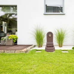 Dommartin Bassins Et Fontaines | - Fontaine citadine style corten (ral mars 2525) avec robinet standard h. 70cm x l. 35cm