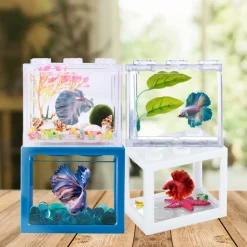 Downypaws - Aquarium betta miniature en acrylique transparent New