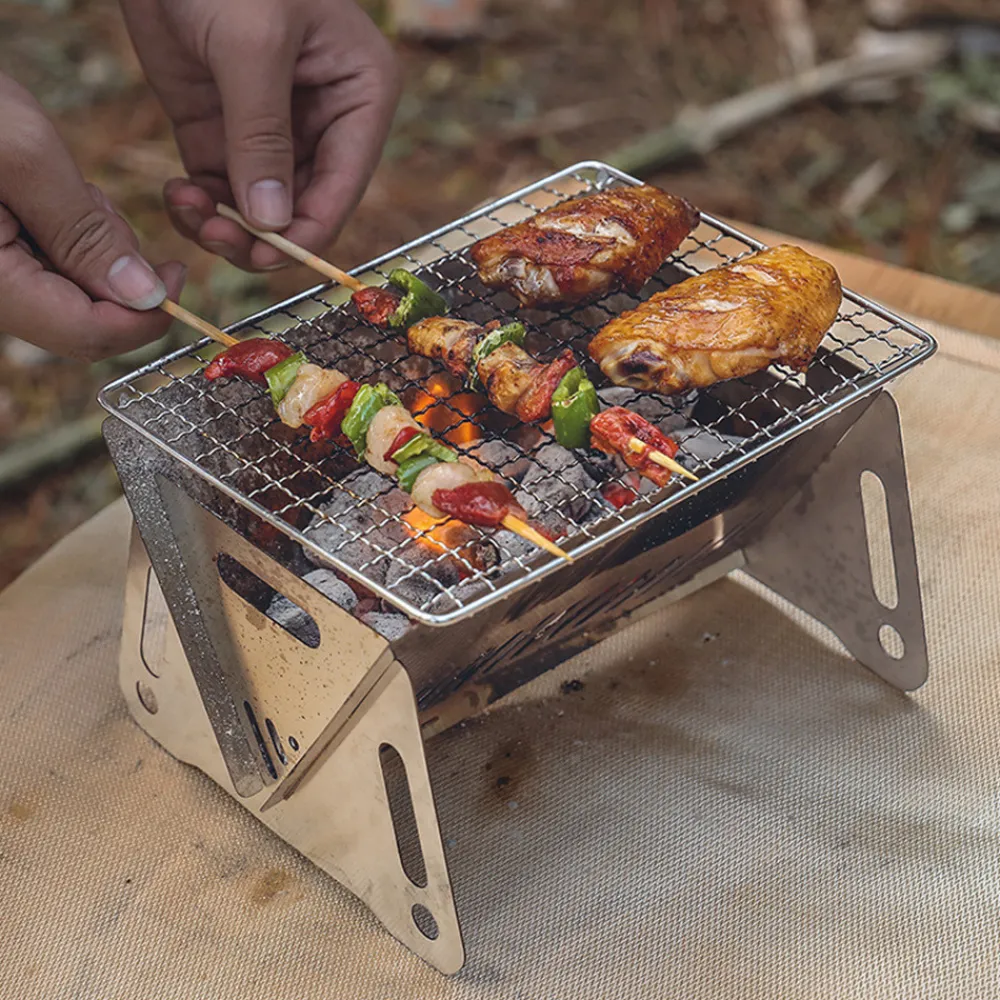 Downypaws - Barbecue pliable en acier inoxydable