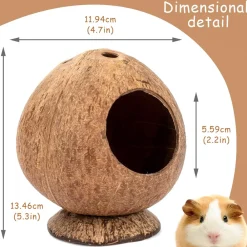 Downypaws - Boîte d'oiseau en coque de noix de coco pour la reproduction et la décoration type sur pied Online