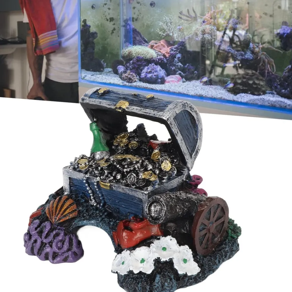 Downypaws - Coffre au trésor ornemental pour aquarium Sale
