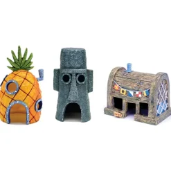 Downypaws Plantes Et Décoration | - Décoration d'aquarium-décoration d'aquariumbob l'éponge-ensemble 3 pièces