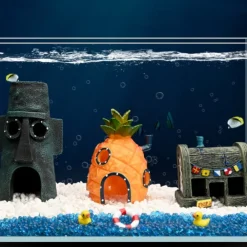 Downypaws Plantes Et Décoration | - Décoration d'aquarium-décoration d'aquariumbob l'éponge-ensemble 3 pièces