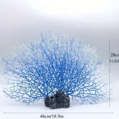 Downypaws - Décoration en corail en silicone pour aquarium, arbre de corail bleu Online