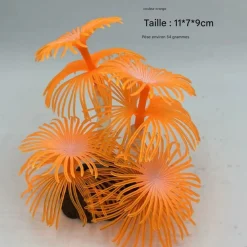 Downypaws - Décoration en corail doux simulé en silicone écologique pour aquarium orange Online